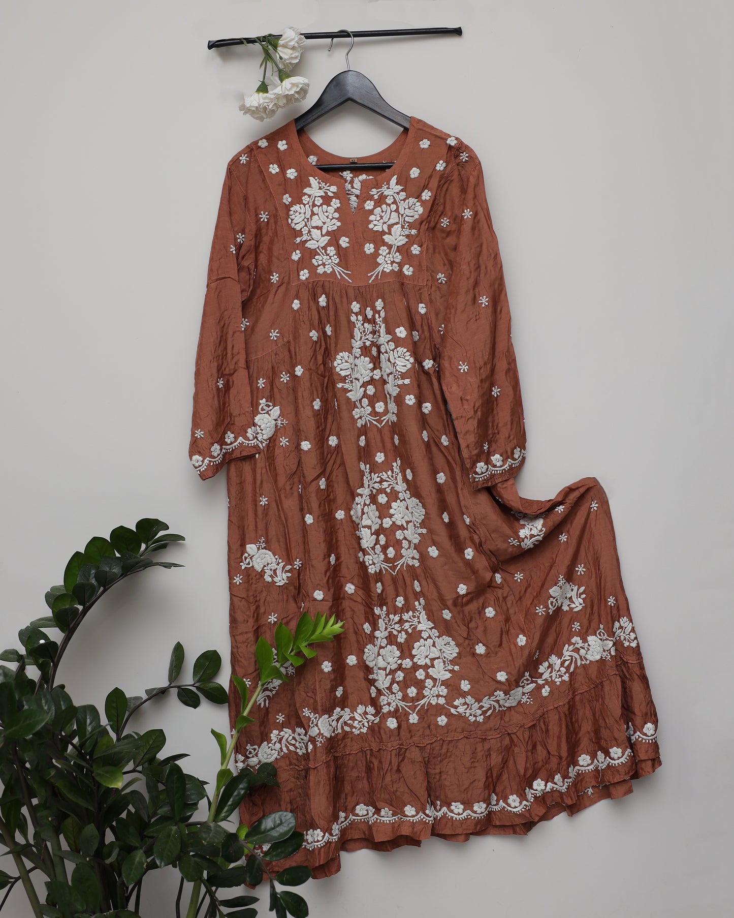 Full Front & Back gown style kurti with frill bottom