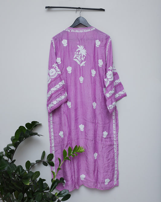 Bright purple with white threadwork