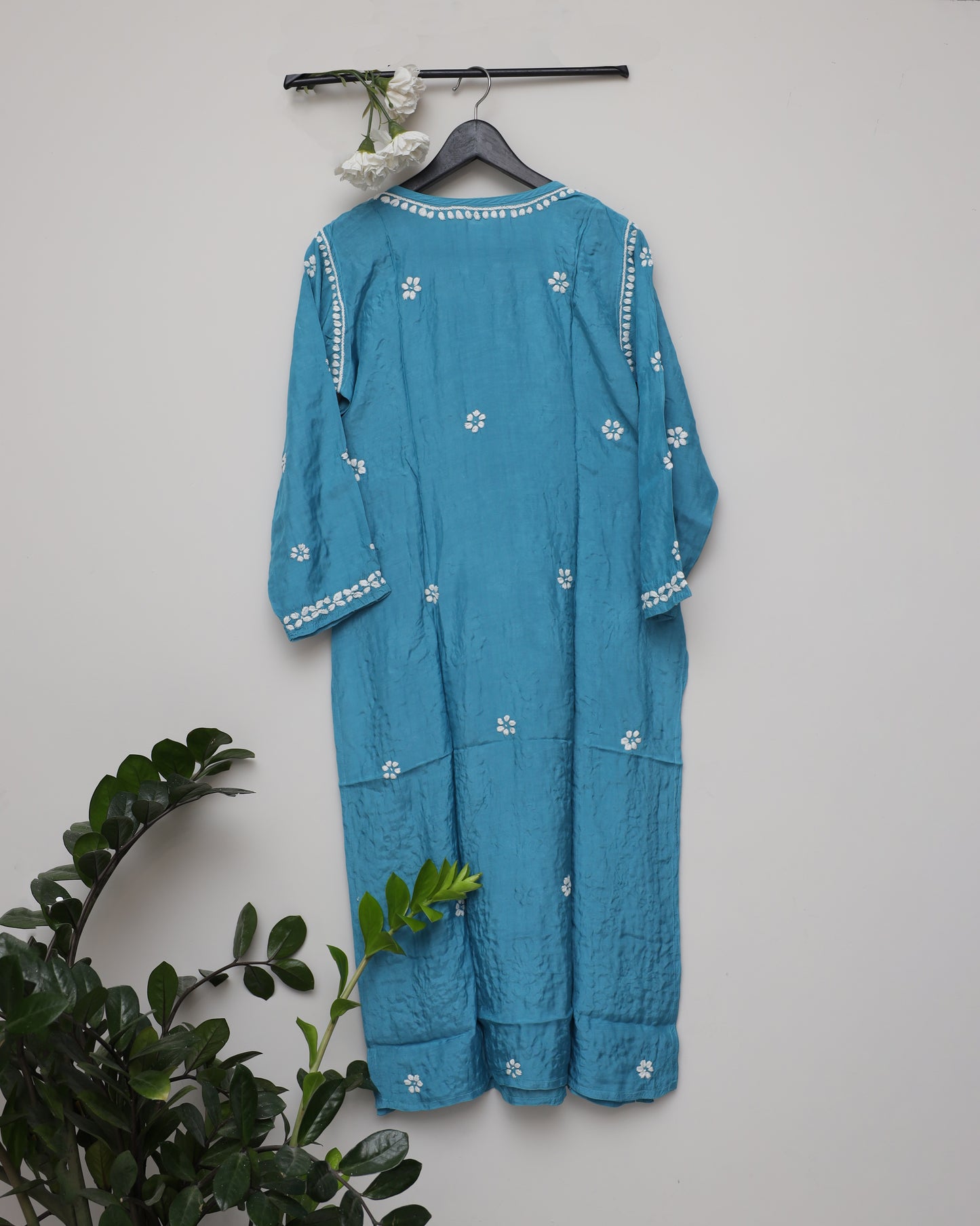 Handwork Chicknkari straight panel work kurti