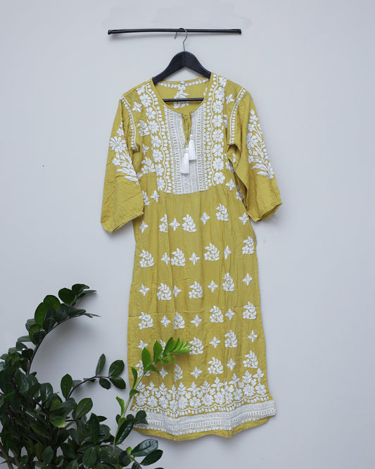 Chikankari with lace work