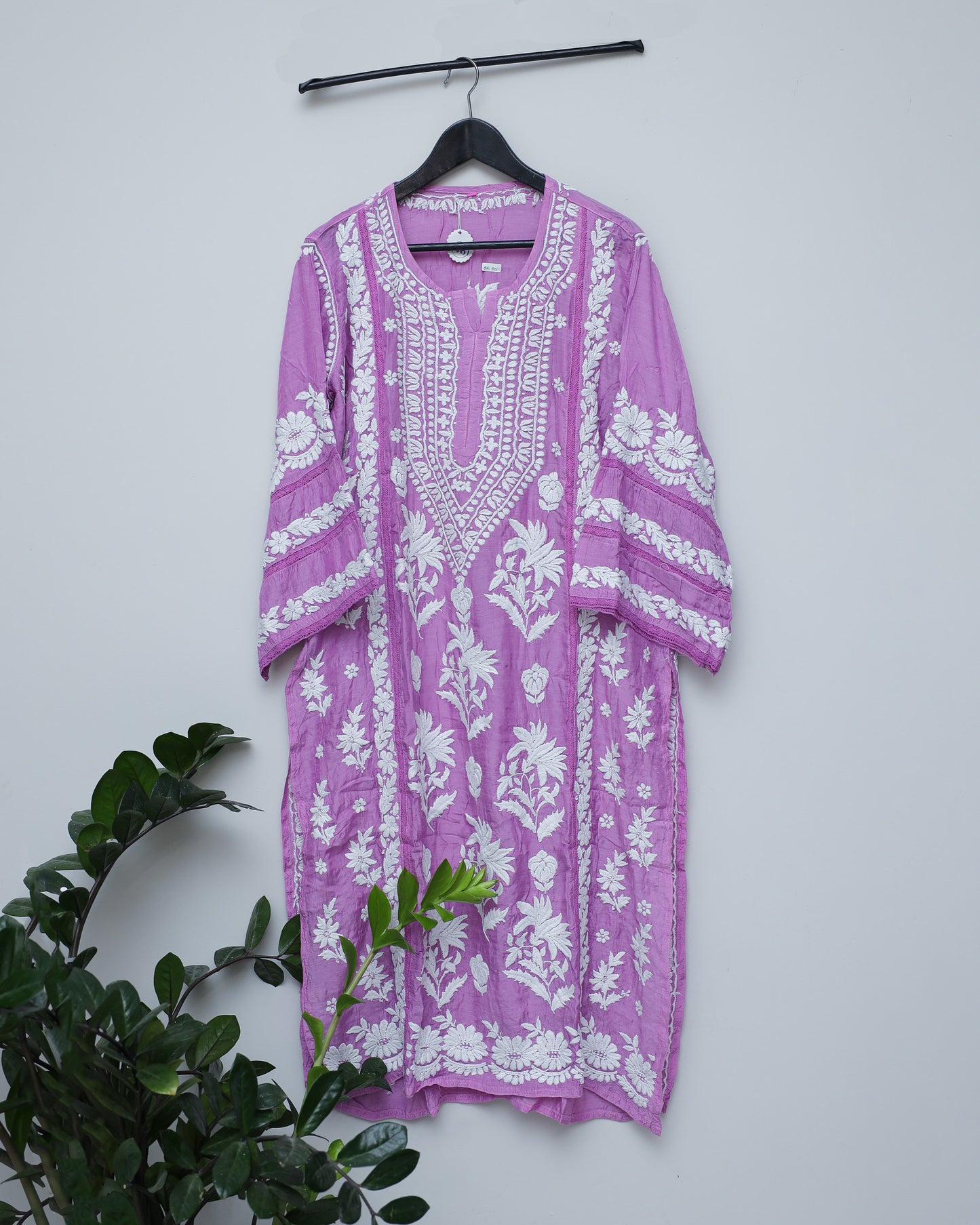 Bright purple with white threadwork